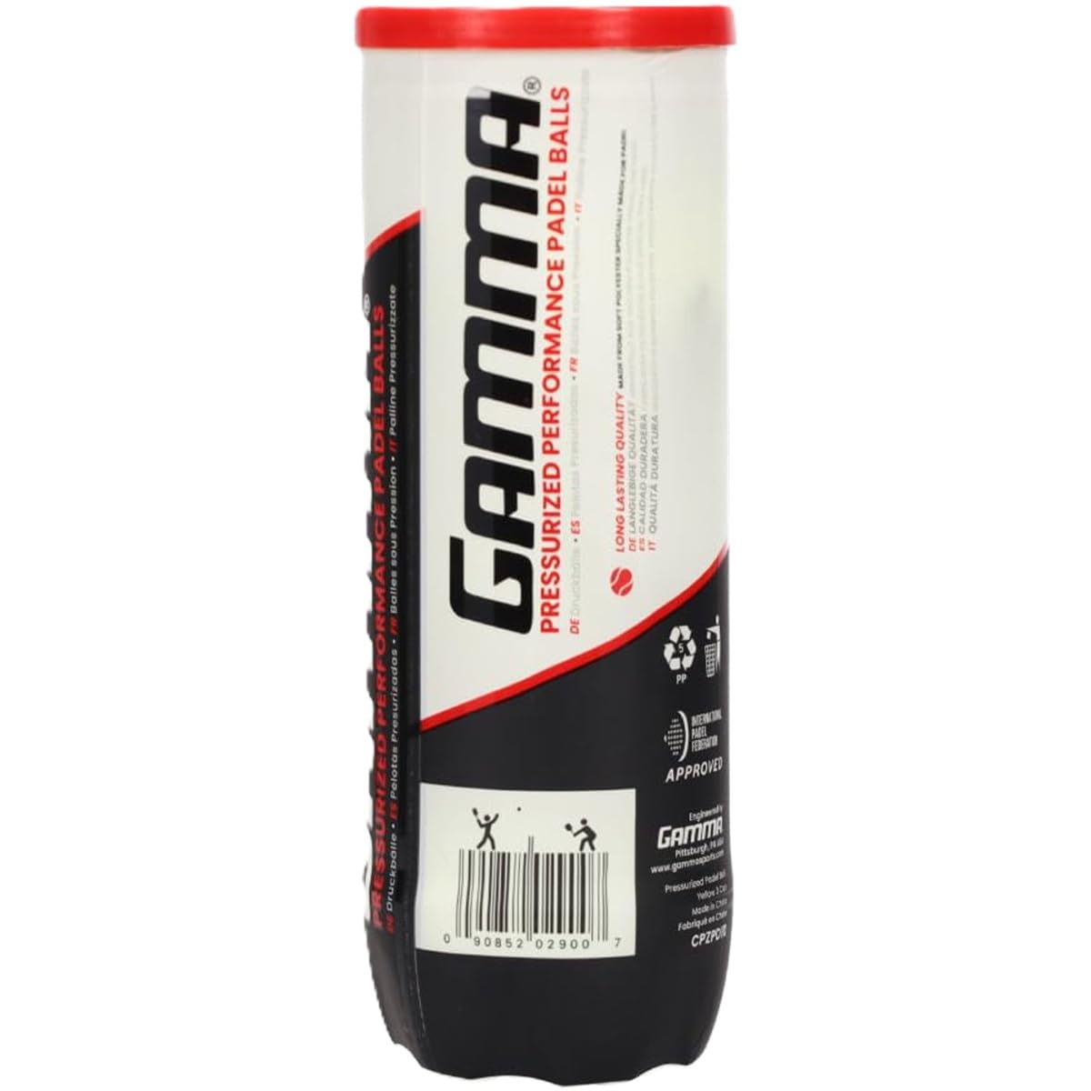 Gamma Pressurized Padel Balls for Padel Tennis Racket Sport - Cans (3 Balls)