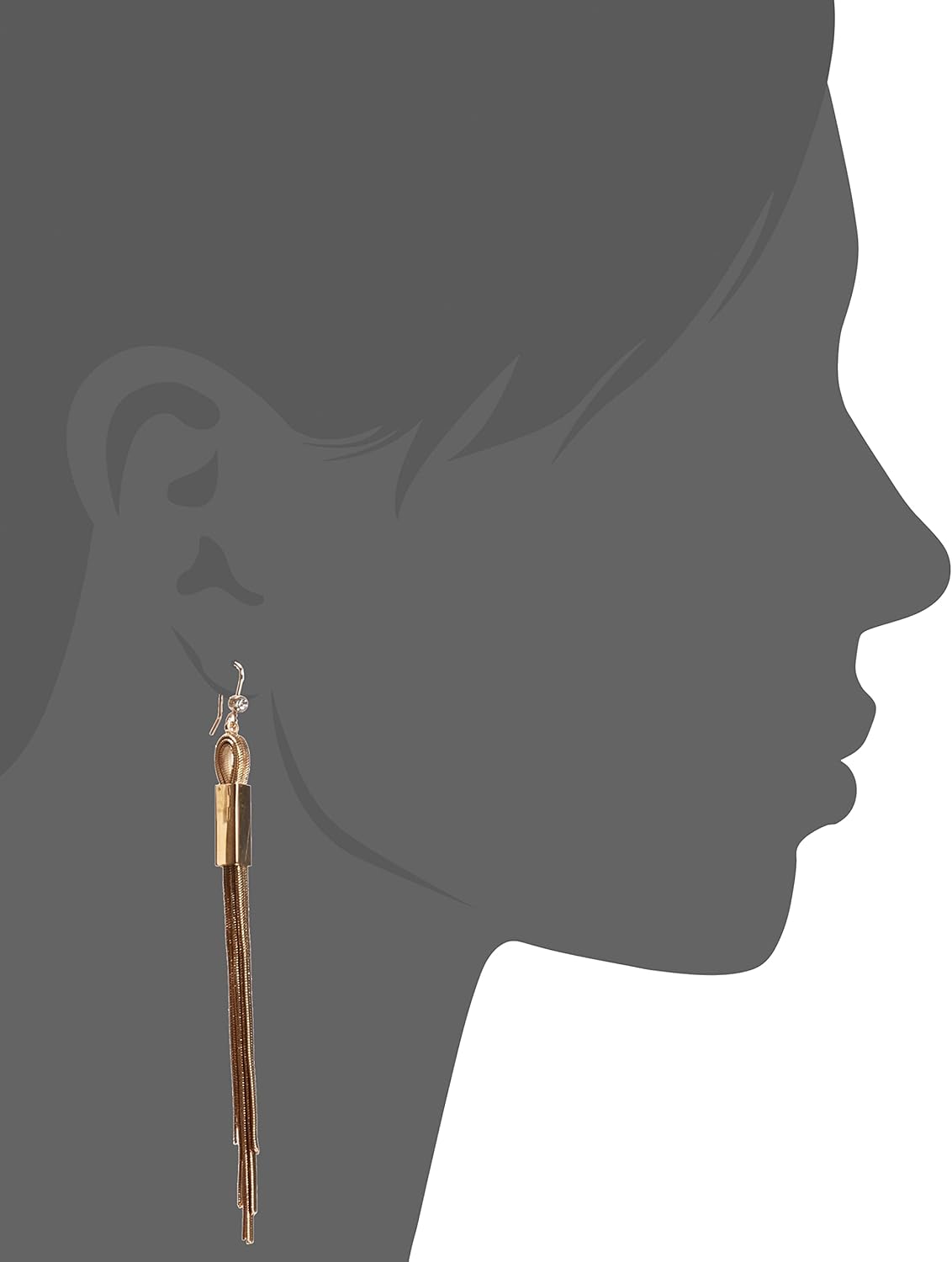 GUESS "Basic" Gold Foldover Flat Chain Linear Drop Earrings - Image 3