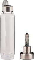 Vista 1 de GEMHUB Botella de agua de cristal Botella de elixir de cristal bicolor de fluorita Cristal de fluorita Botella de agua de piedras preciosas