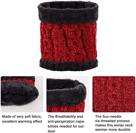 Tuopuda Chenille Knitted Women Hat Scarf Set Super Soft Fleece Lining Warm Winter Hat Loop Infinity Scarfs Stretchy Knit Beanie Cap Elastic Neck Warmer Snugly Fit for Women Ladies Girls