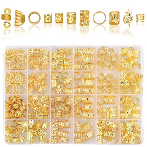 290 accesorios para cabello metálicos para trenzas dorados miniatura 1
