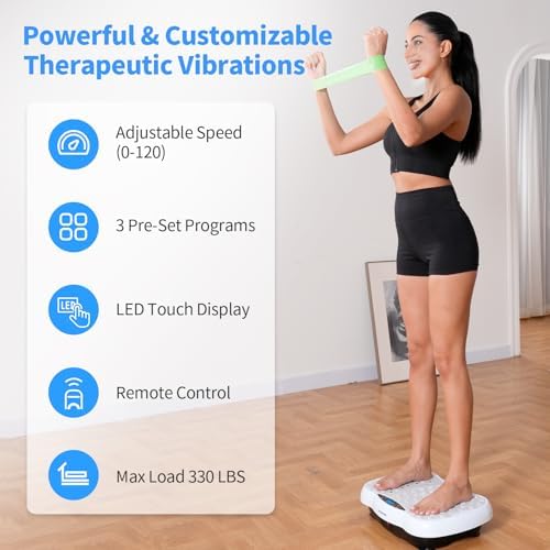 Vibration Plate Exercise Machine, Vibration Plate for Lymphatic Drainage, Whole Body Workout Vibrate Fitness Platform, Waver Vibration Plate for Weight Loss Shaping Toning, Home Gym Equipment 5 51mt03cfgnL. AC