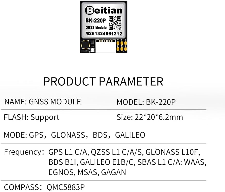 M9 GPS Module with Compass QMC5883 Four-Mode Flight Controller FPV RC Drone Fixed-Wing BK-122 BK-182 (BK-220P)