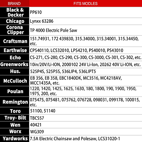 Sungator 3-Pack 10 Inch Chainsaw Chain Sg-S40, 3/8" Lp Pitch - .050" Gauge - 40 Drive Links, Compatible With Remington, Craftsman, Poulan, Worx #TOP5
