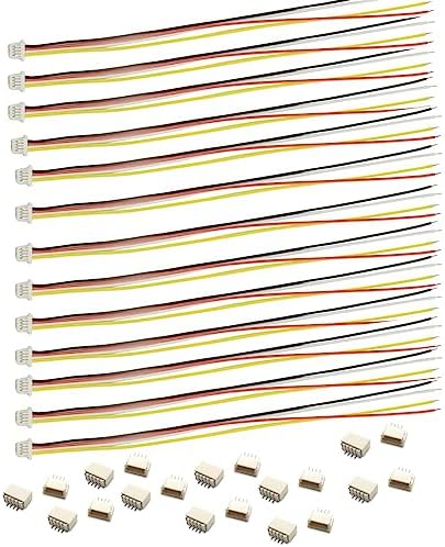 20 Pairs Mini Micro JST SH 1.0mm 4Pin Cable Connector, JST 1.0mm Pitch Male Female Connector Plug with 10cm 28AWG Wires Cables