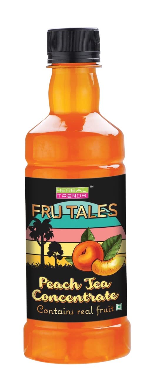 Herbal Trends Frutales Instant Peach Ice/Hot Tea-Enriched with Herbs & Fruits-Tea Concentrate- 375 ml
