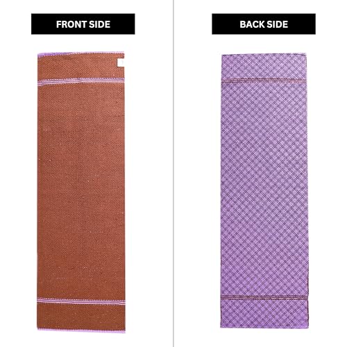 Image of Pure cotton anti-skid, machine wash Foldable Travel Friendly extra Cushioning yoga mat with cotton Carry bag 73inches x 24inches, 8mm thickness 8mm Unisex (Brown)