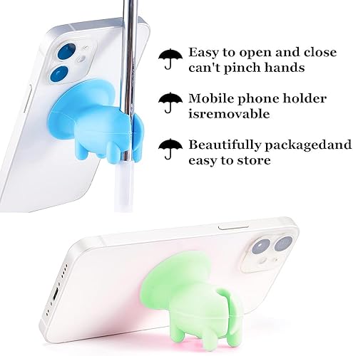 Miniatura 3 de 4 soportes para teléfono con paraguas  Soporte de ventosa para paraguas de teléfono, soporte de teléfono de cerdito de escritorio, soporte duradero