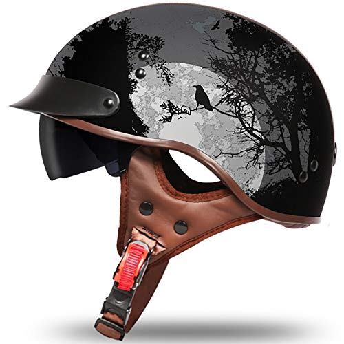 Casque de moto rétro demi-casque léger pour éviter la chaleur en été XL