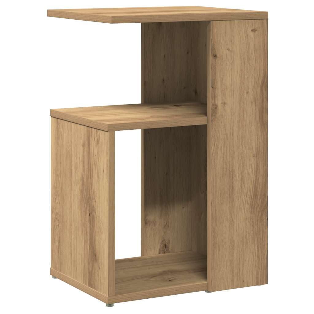 Mesa auxiliar de madera de roble Artisan, 36 x 30 x 56 cm, mesa de centro con estante, diseño moderno, resistente y fácil de limpiar, para salón, dormitorio, pasillo