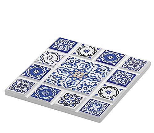 Zassenhaus Dessous de Plat Oriental Croix céramique avec Base en liège antidérapant 20 x 20 x 1 cm Cover