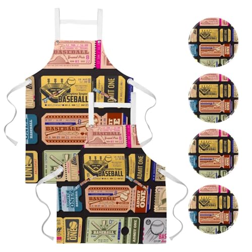 Tablier de cuisine anti-tache lot de 2 avec broches pour bar et restaurant