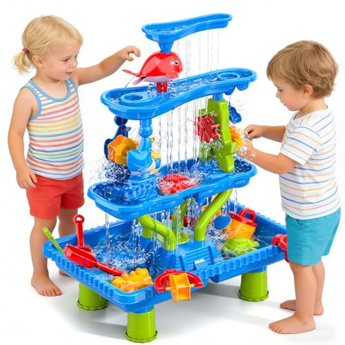 Doloowee Water Table for Toddlers Sand and Water Table Summer Beach Toys Outdoor Toys Garden Toy for Kids 3 4 5 6 years old