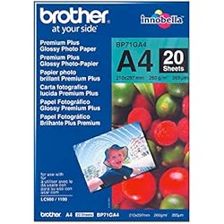 Brother Bp2150L Brother BP71GA4 - Pack de 20 hojas de papel fotográfico Glossy Premium A4 (260 g/m2)
