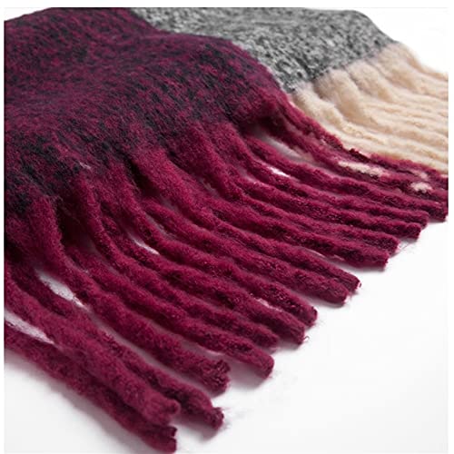 Modischer Schal Wickelschals Poncho Schal, Damen Winterschal Schal Damen Farbe Karierte Quaste Wrap Dicker Schal (Farbe: A, Größe: Einheitsgröße) (Farbe: E, Größe: Einheitsgröße)