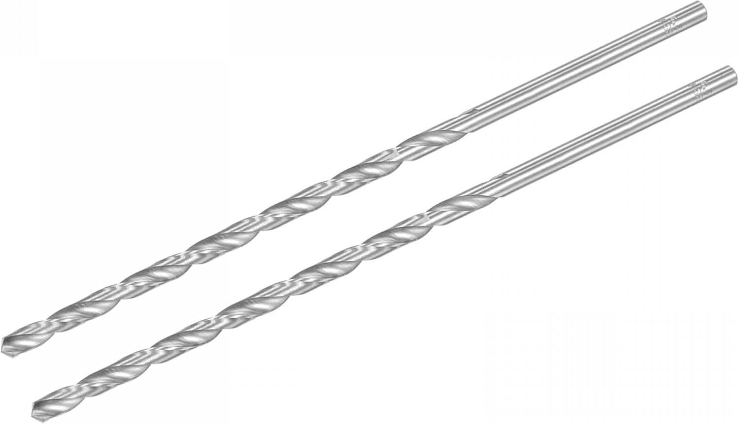 uxcell HSS(High Speed Steel) Extra Long Twist Drill Bits, 4mm Drill Diameter 300mm Length for Hardened Metal Woodwork Plastic Aluminum Alloy 2 Pcs