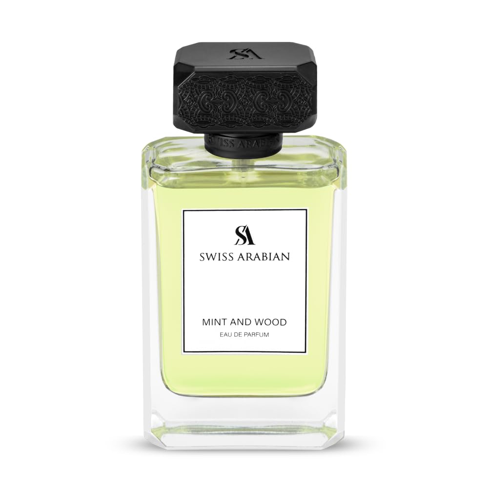 Swiss ArabianMint and Wood for Men - Sophisticated Modern Man's Fragrance - Spicy, Woody Fragrance with Lemon, Cardamom, and Tonka Bean - 3.4 oz