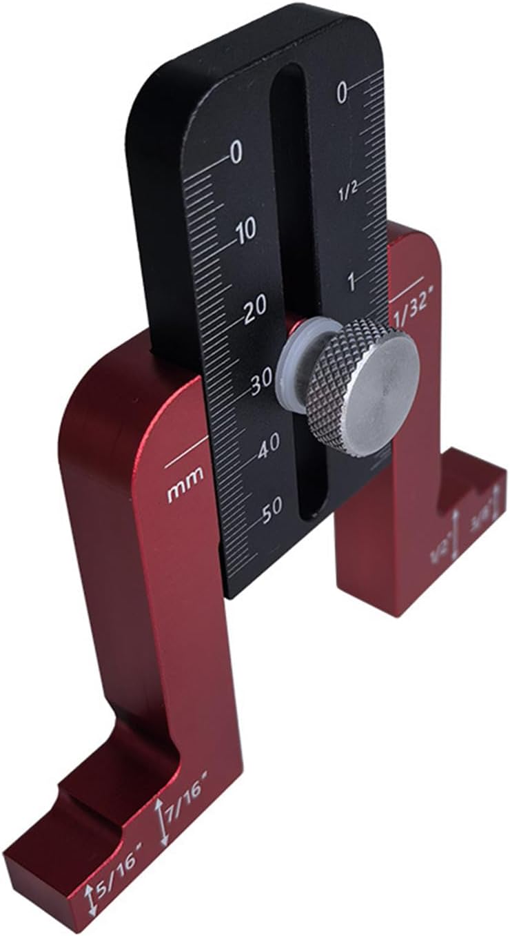Adjustable Measuring Tool for Woodworking Projects Aluminum Height Depth Gauge Ruler for Routers Rustproof Portable Height Measurement Tool