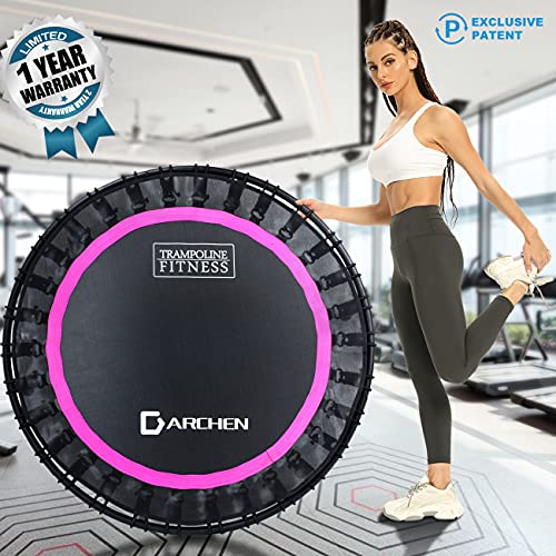 Darchen 350Lbs Rebounder Mini Trampoline For Adult, Indoor Small Trampoline For Exercise Workout Fitness, Upgrade Design Bungee Trampoline For Safer Quieter Bounce [40 Inches] (740Fbw-Rosered) #TOP5
