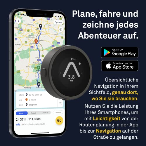 Beeline Moto Original Black - Navi Motorrad GPS-Navigation | Benutzerfreundliches, minimalistisches...