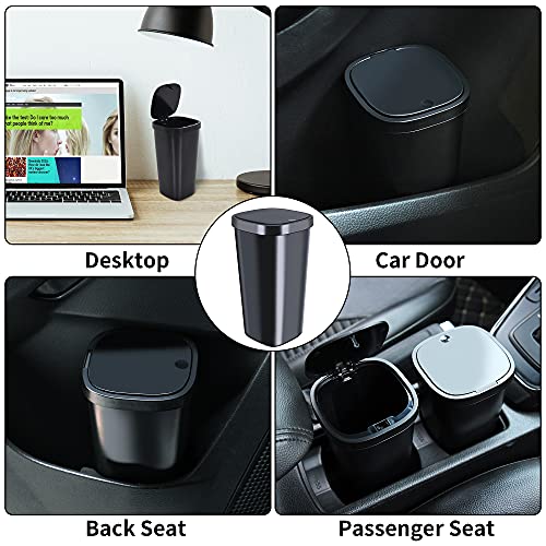 2 Packs Car Trash Can With Lid,Small Car Trash Bin,Automotive Garbage Cans With Car Trash Bags,Mini Auto Dustbin Garbage Organizer For Car Office Home,Car Door Trash Can #TOP4