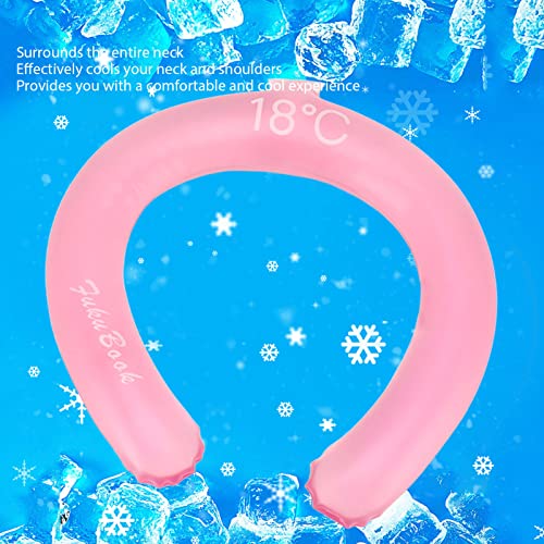 Duokon Halskühlrohr, Kühlerwickel, Sommer-Eishalsband, Kühlring, Eishalsring, Hitzschlag-Prävention, Kälte für Gekühlte, Sommerlich Gekühlte Weinkeller-Kühlsysteme (Rosa)