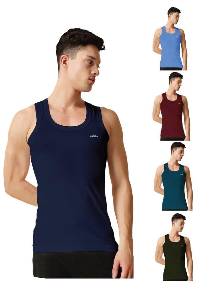 Men's Pure Cotton Vest | 100% Super Combed Cotton | Breathable, Sweat-Absorbent Comfortable Lux Vest for Daily Use