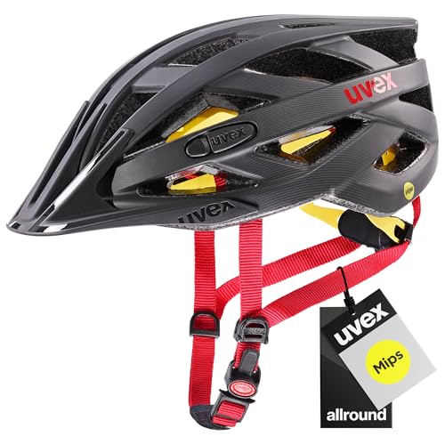 uvex i-vo cc MIPS - Leichter Allround-Helm für Damen und Herren - MIPS-Sysytem - Titan - red matt - 56-60 cm