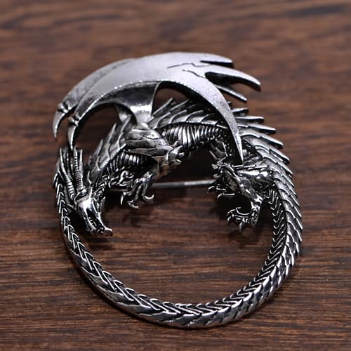 Image of 2PCS Norse Viking Brooch for Women - Retro Dragon Talisman Jewelry, Unique Gift for Men (2, DRL3)