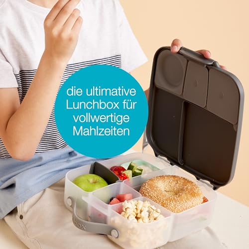 b.box Brotdose | Große Bento-Box mit 4 Fächern (2 auslaufsicher), herausnehmbarer Trenner, Gel-Kühlpack | Ideal für die Schule | Ab 3+… – Ansicht 5