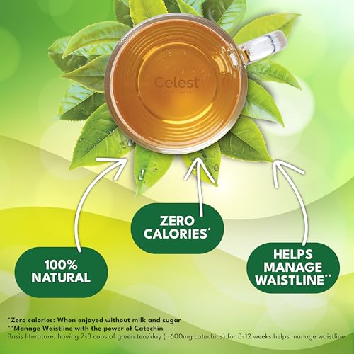 Image of Celest Green Tea Bags - 400 Count (4x100 Bags) | Natural & Refreshing | Antioxidant Rich Blend