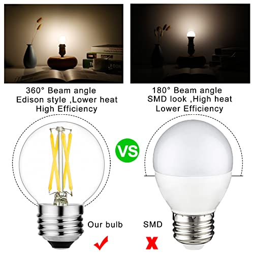 Image of LiteHistory G16.5 E26 Light Bulb,4w=Light Bulbs 40 watt,Neutral White 4000K