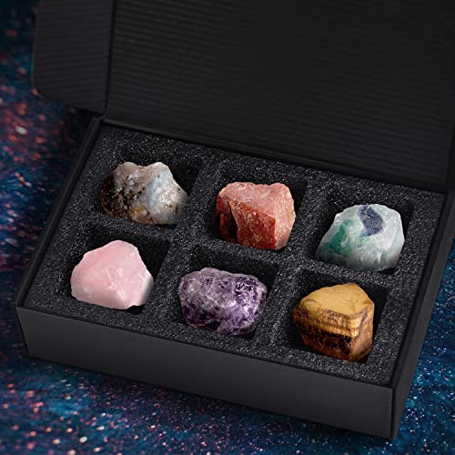Aoovoo Pisces Crystal And Healing Stone Gift Set -12 Zodiac Signs - 6 Pcs Astrology Healing Crystals Birthstone Kit - Horoscope Gifts - Gemstone Chakra Crystal Birthday Gifts For Women Men With Box #TOP5