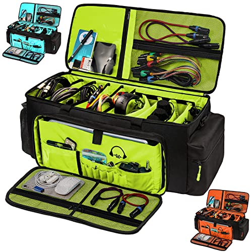 MYBAGZING Dj Cable Bag-24 Large Dj Cable File Bag-Dj Cabel Organizer Case-Travel Gig Bag-DJ Gear Bag...
