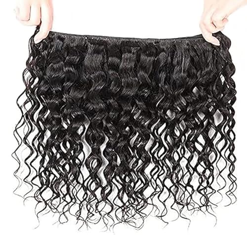 Mechones de pelo humano Remy Water Wave 150g, extensiones negras con ondas de agua definidas 5