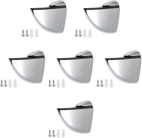 MroMax 6 soportes ajustables de maderavidrio, para estantes de 0.18 a 0.78 pulgadas, forma de pico de águila, acabado brillante, soporte de