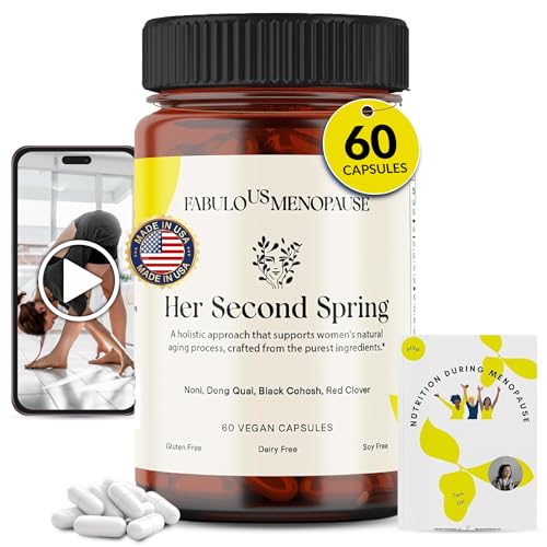 Fobulous Menopaus – Vegan Menopause Formula with Black Cohosh & B-Complex – Plant-Based Capsules with Recipes & Pilates Program