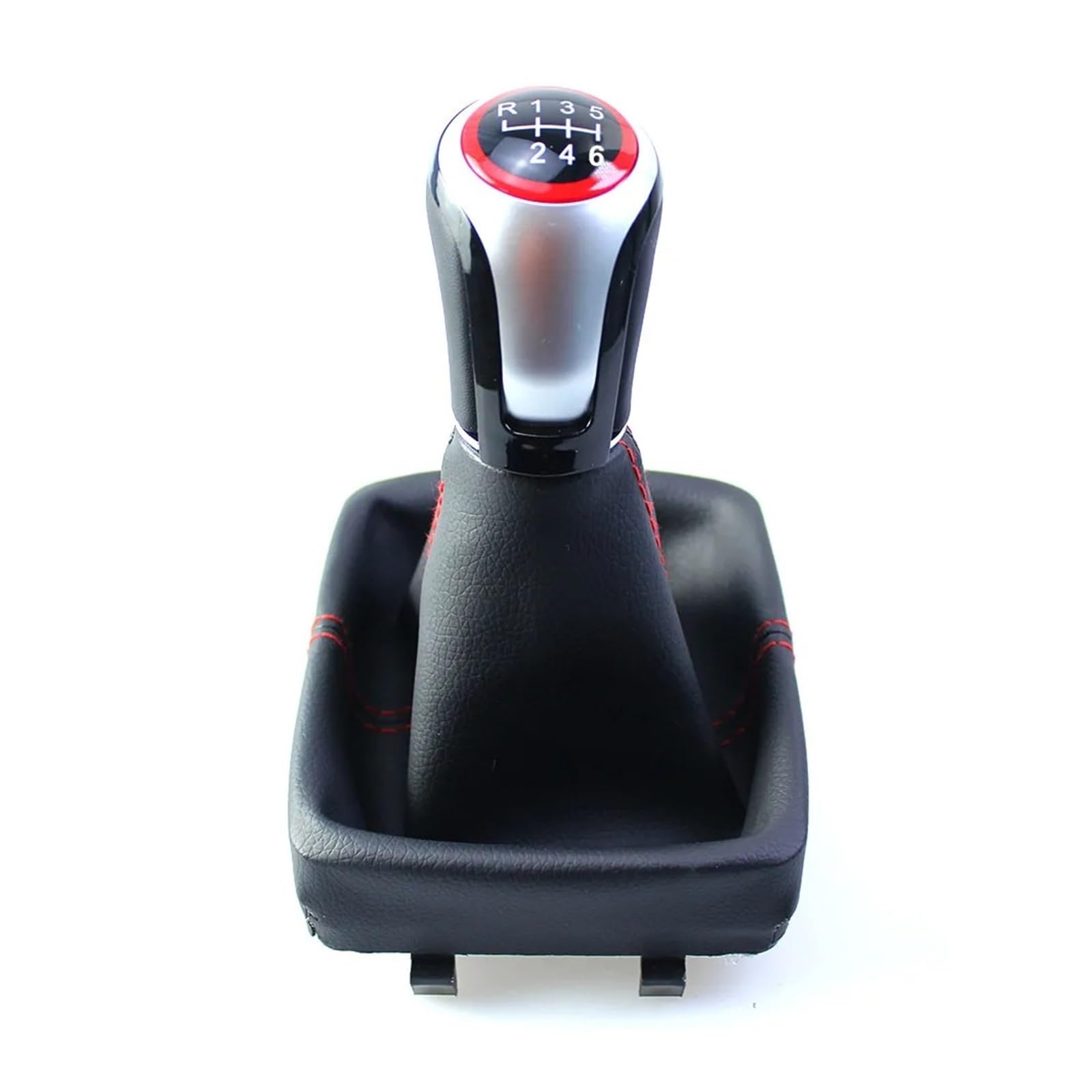 Jxewmtmc 6Speed For Vw For Polo 9N 9N2 2002-2009 With Lever Shifter Pu Leather Gaitor Boot Cover Gear Shift Knob Gear Stick Shift Cover(6Speed)