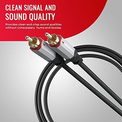 Monster Essentials Subwoofer Cable - Optimized Rca Cable For Reduced Sound Interference And Enhanced Sound Quality - 13 Feet Coaxial Audio Cable #TOP2