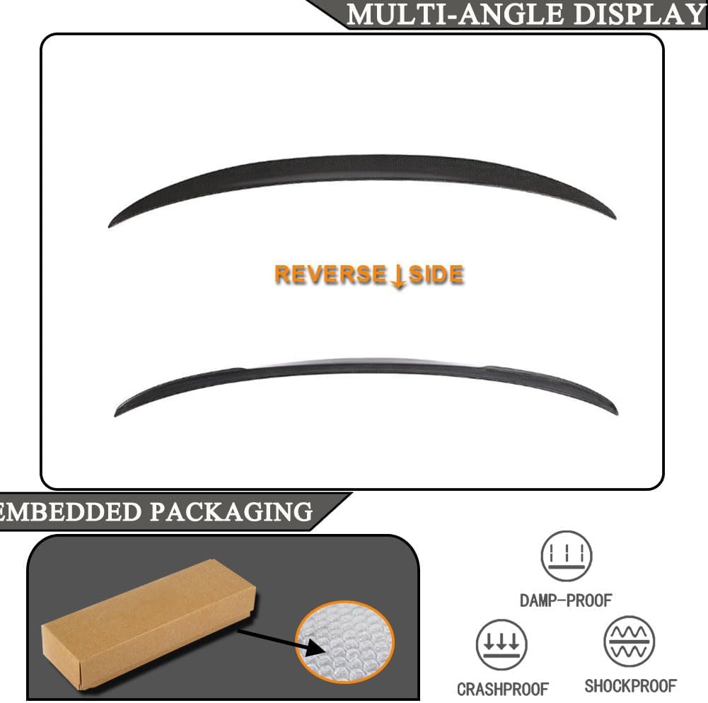 MCARCAR KIT Carbon Fiber Trunk Spoiler Compatible with BMW 3 Series F30 2012-2019&F80 M3 2014-2019 Rear Boot Lid Highkick Spoiler Wing Lip