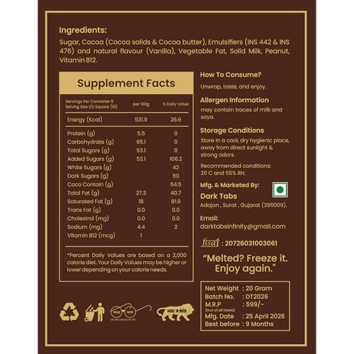 Image of Dark Tabs Chocolate for Couples | Premium Tabs Chocolate for Men & Women | Best Gift Set for Husband, Wife, Boyfriend & Girlfriend | Perfect for Valentine's Day, Wedding, Birthday & Anniversary