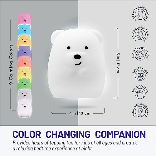 Lámpara de mesa nocturna niños Lumipets combo oso miniatura 5
