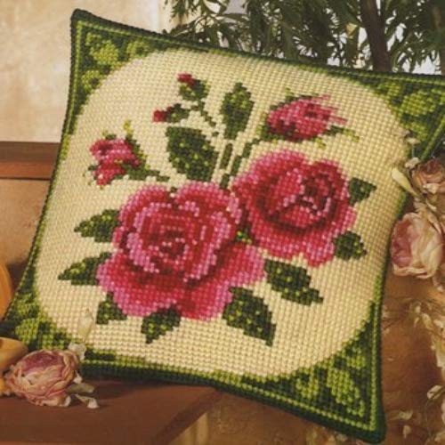 Kit Cuscino Punto Croce Vervaco 40x40 Cm - Con Tela Pre-Disegnata, Filo E Ago | Perfetto Per Principianti