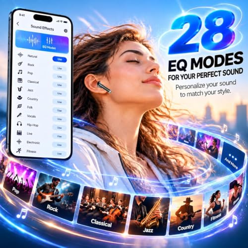 Drsaec Kopfhörer Kabellos Bluetooth 5.4 Kopfhörer, 6D Mini in Ear Ohrhörer – Ansicht 4