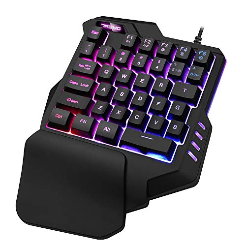 HL Einhandtastatur Spiel Artefakt Mechanische Linkshändige RGB-LED-Hintergrundbeleuchtung 35-Tasten-Tastatur Halb Gaming-Tastatur Tragbare