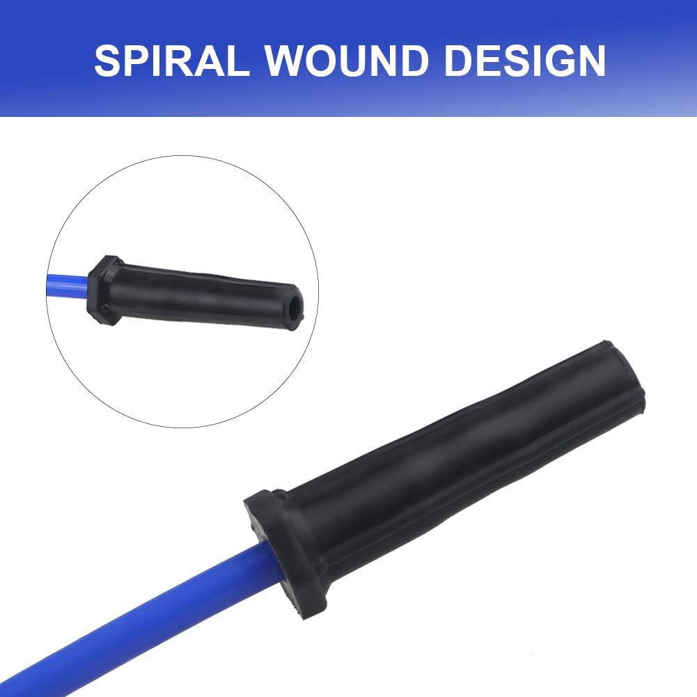 JDMON Compatible with High Performance Spark Plug Ignition Wire Set Ford 332 351C 351M 352 360 361 370 390 400 427 428 429 460 514 BBF HEI Blue 10.5mm