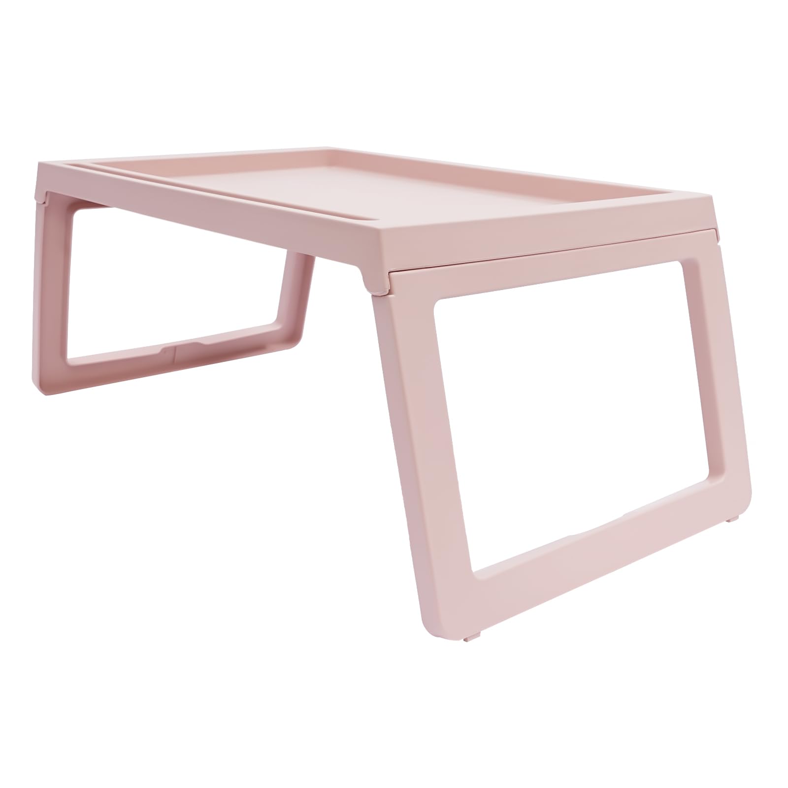 OUKANING Juego de 4 mesas plegables de plástico para cama, mesa para ordenador portátil, mesa para sofá, cama, soporte para tablet con ranura de carga, para comida, lectura, oficina en casa, plegable