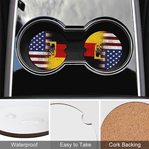 4PCS Posavasos para Carro con Bandera Americana Alemania miniatura 5