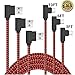 CTREEY Right Angle USB C Cable, 3 Pack (3ft 6ft 10ft) 90 Degree Type C Cable, Type C Fast Charging Cord for Samsung Galaxy S8 S9 Plus Note 8 9,LG V20 G6 G5,Google Pixel 3 XL,Nexus 6P 5X (Red/Black