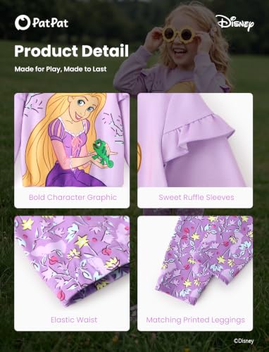 Image of Disney Girls Clothes Long Sleeve Sweatshirt Leggings Outfit 2 Piece Set